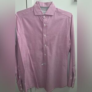 Brunello Cucinelli Pink Cotton Oxford L/S Shirt. Small. VGC. Made in Italy.